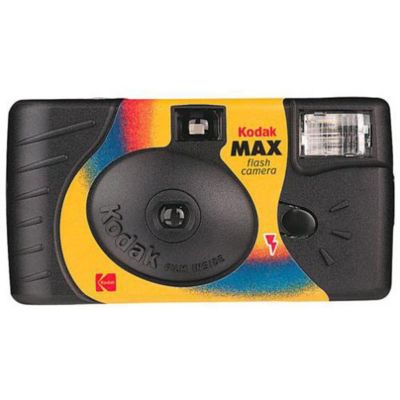 Max One-Time Use 35mm Film Camera (ISO-800) with Power Flash, 27 Exposure, 6-Pack, Bundle With Slinger Brand Camera Bag