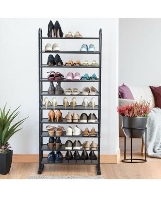 10-Tier Free-Standing Metal Frame Shoe Rack