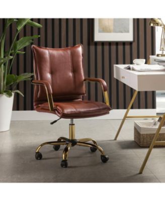 Modern Home Office Desk Chair with Golden Legs
