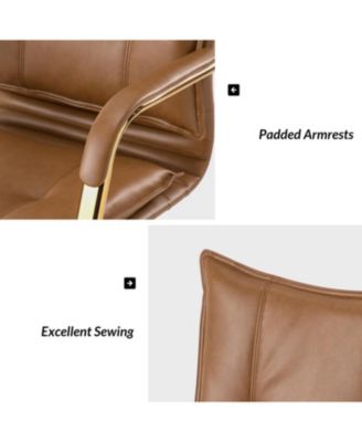 Modern Home Office Desk Chair with Golden Legs