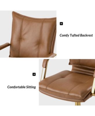 Modern Home Office Desk Chair with Golden Legs