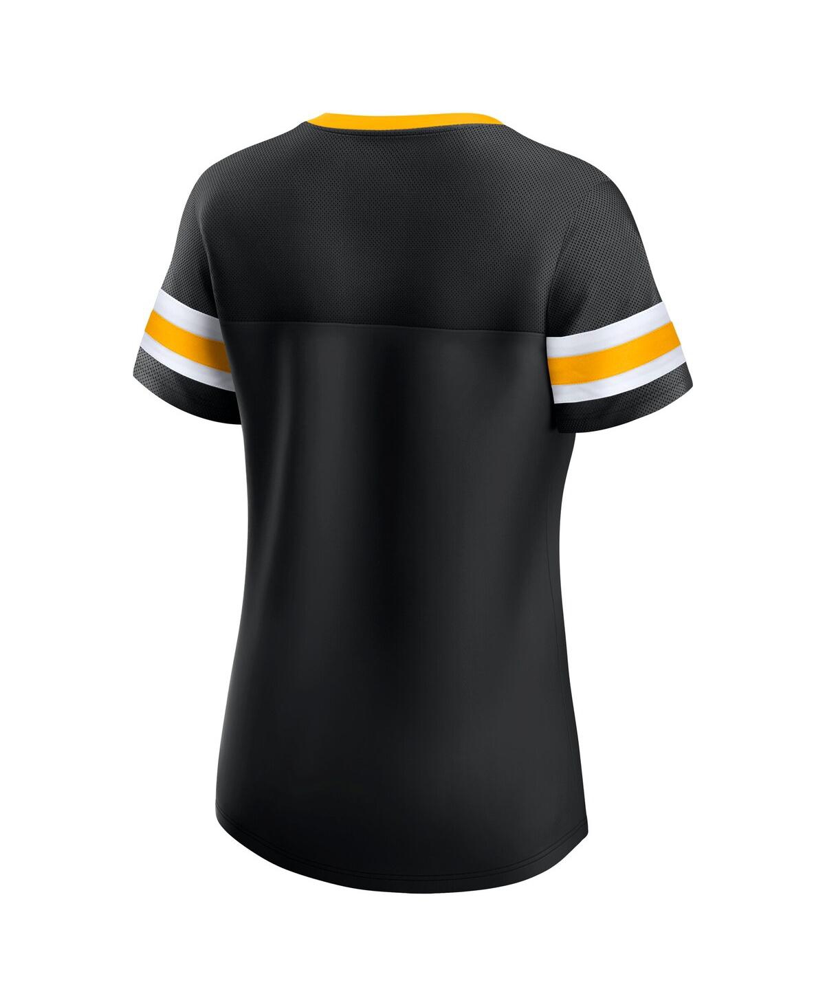 Fanatics Women's Black Boston Bruins Iconic Athena Lace-up T-shirt