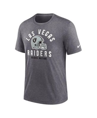 Men's Heather Charcoal Las Vegas Raiders Helmet Tri-Blend T-Shirt