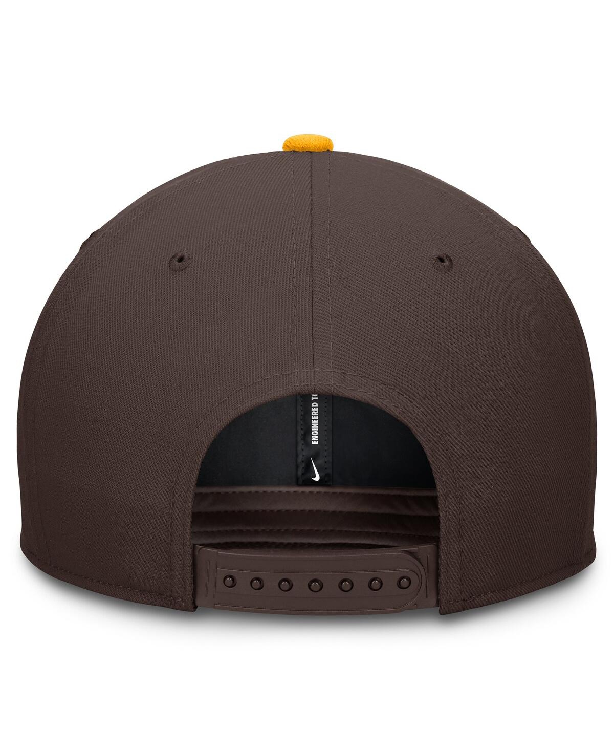 Nike Men's Brown/gold San Diego Padres Evergreen Two-tone Snapback Hat In Brown,gold