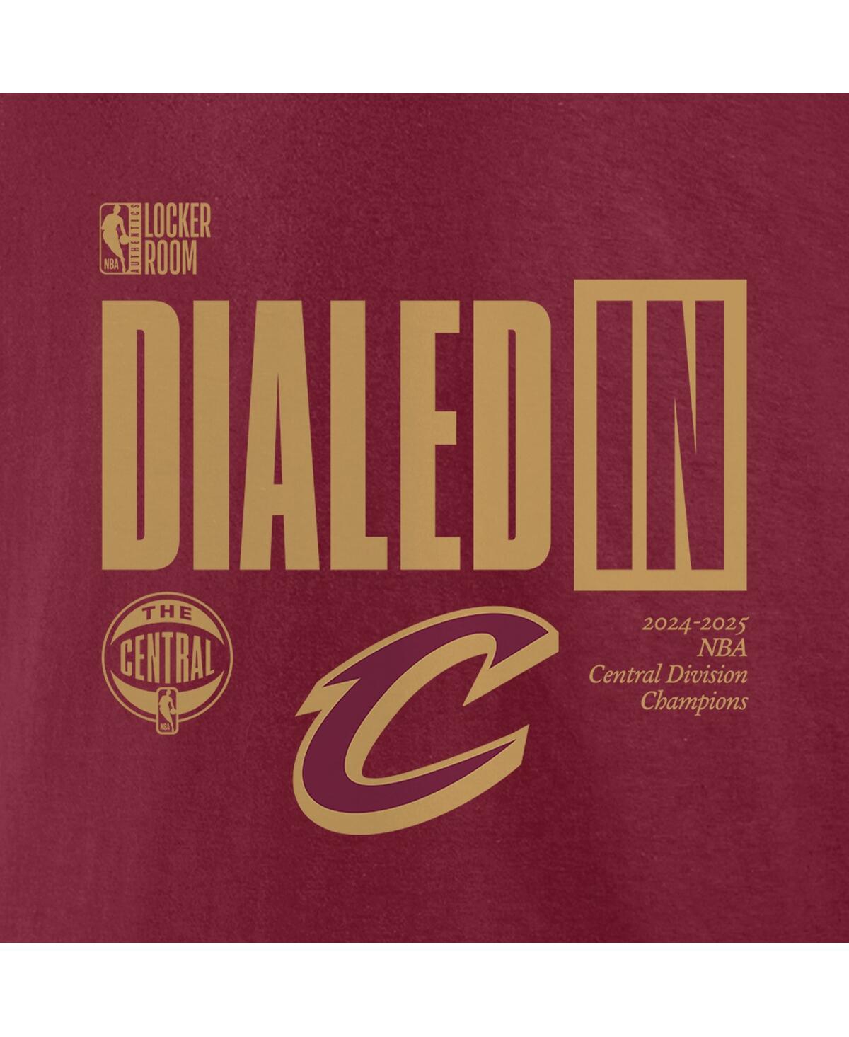 Fanatics Men's Wine Cleveland Cavaliers 2025 Central Division Champions Locker Room T-shirt In Wine