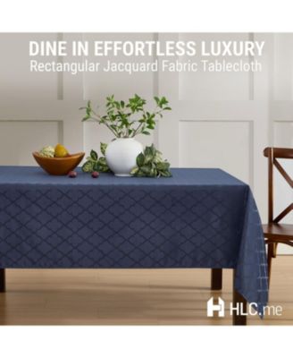 Modena Fabric Tablecloth, Jacquard Fabric Table Cloth for Rectangle Table, Advanced Water Resistance, Fade, Wrinkle, and Stain Resistant Table Cloth, Geometric Lattice Pattern