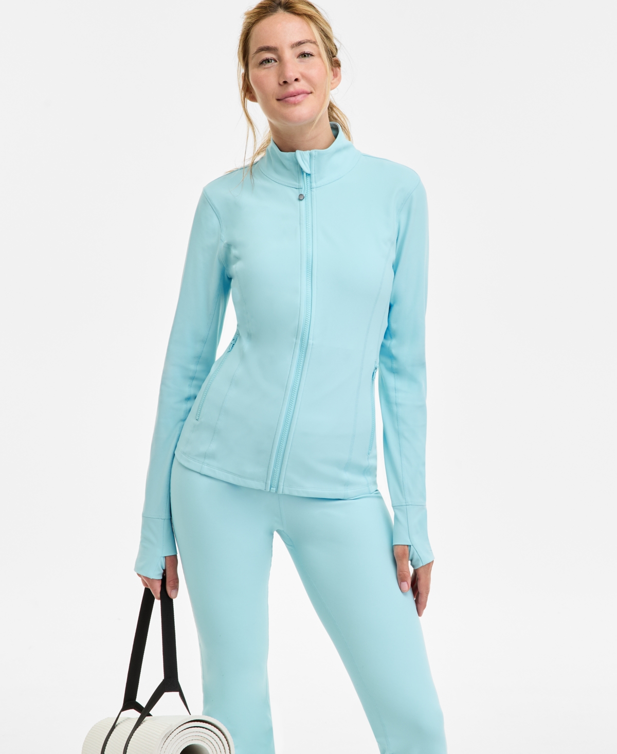 Women's Soft Full-Zip Jacket, Exclusively at Macy's - Deep Black