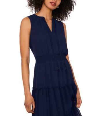 Women's Split-Neck Sleeveless Maxi Dress