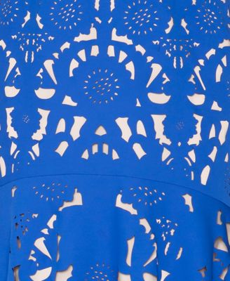 Women's Laser-Cut Sleeveless Midi Dress