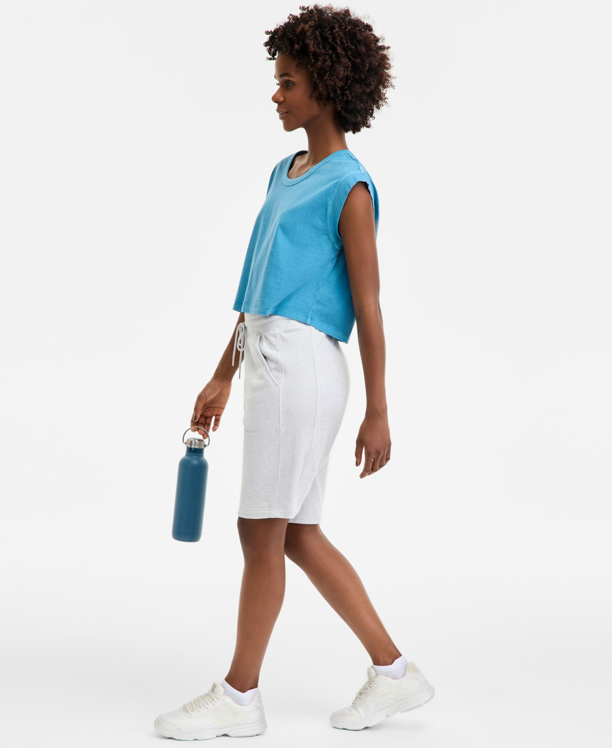 Id Ideology Women's Cotton-blend Pull-on Bermuda Shorts, Exclusively At Macy's