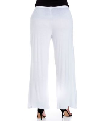 Plus Size Elastic Waist Flared Leg Palazzo Pants
