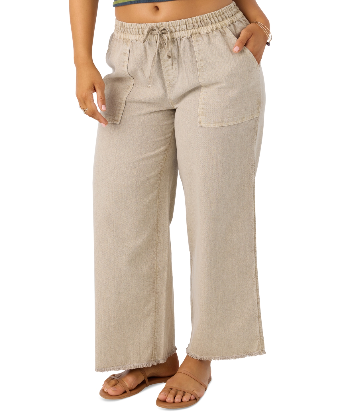 Juniors' Sevie Cotton Twill Pull-On Pants - Simply Taupe