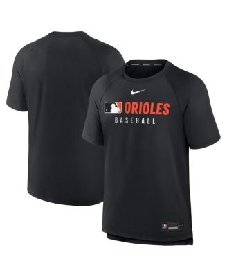 Nike - Men's Black Baltimore Orioles Authentic Collection Pregame Raglan Performance T-Shirt