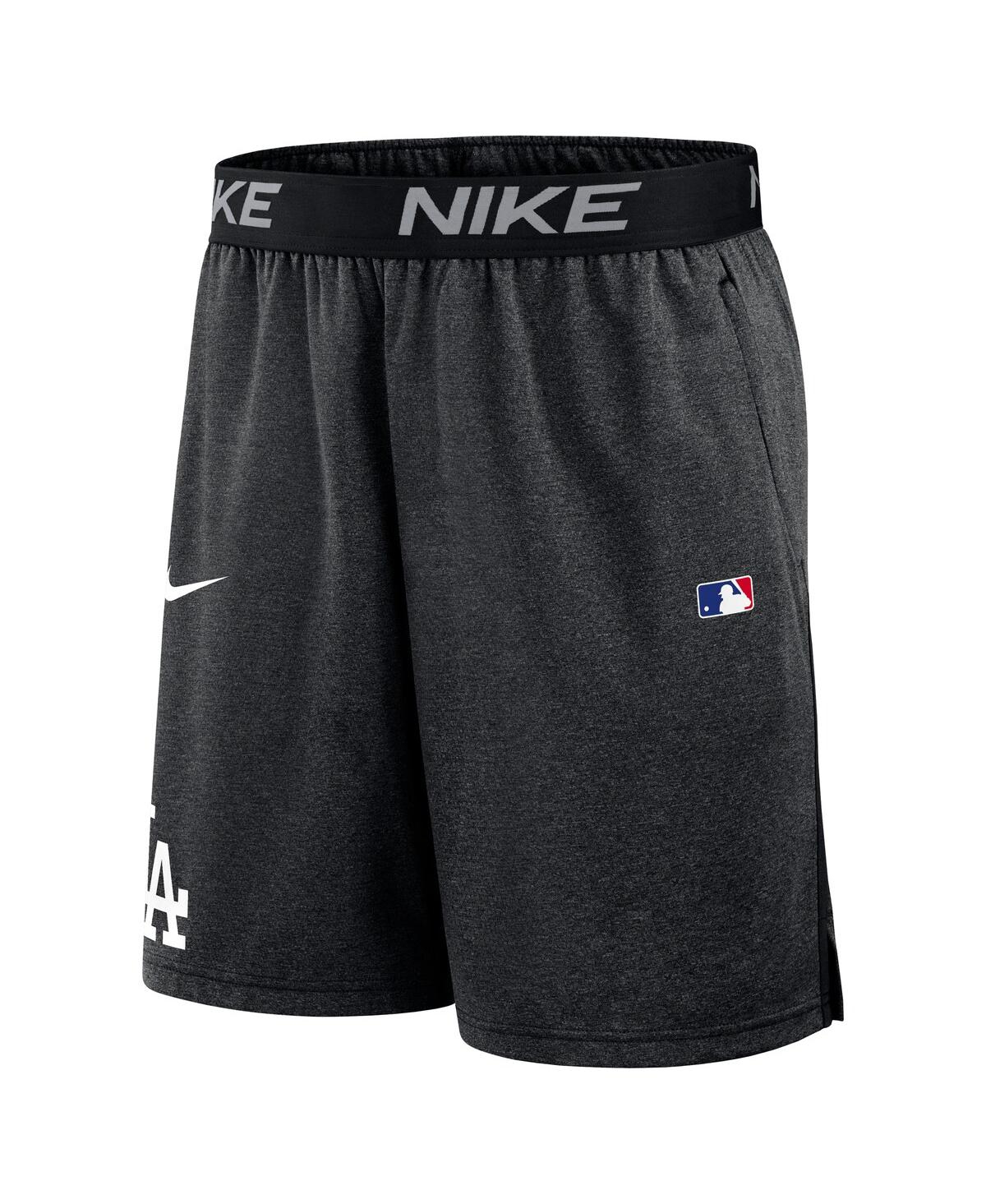 Nike Men's Black Los Angeles Dodgers Authentic Collection Performance Knit Shorts In Black