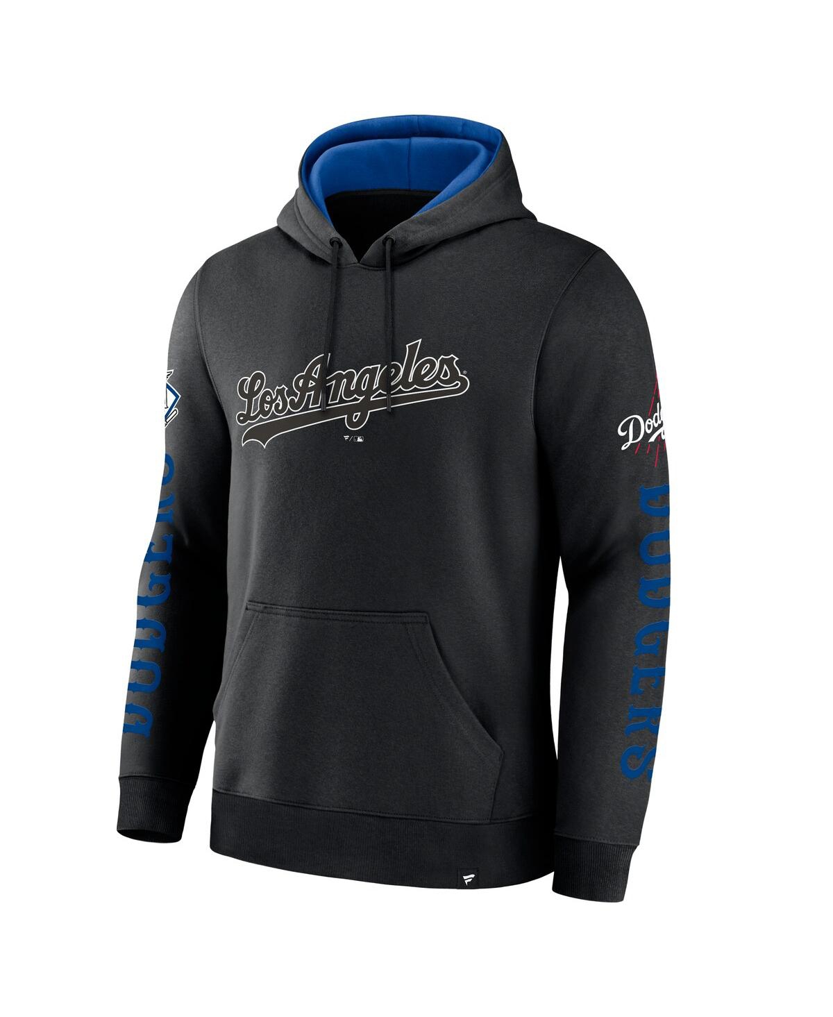 Fanatics Men's Black Los Angeles Dodgers Big City Legacy Fleece Pullover Hoodie In Black