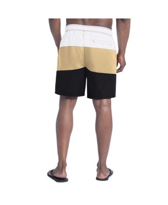 Men's Black/Tan Pittsburgh Steelers Sunrise Volley Swim Shorts
