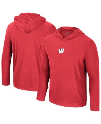 Colosseum - Men's Red Wisconsin Badgers Long Sleeve T-Shirt Hoodie