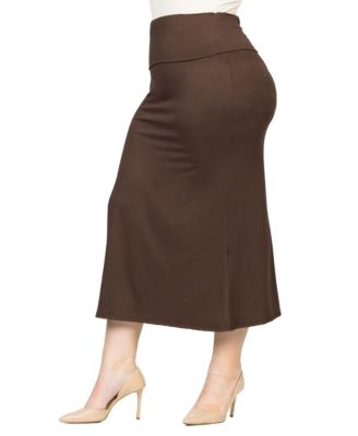 Plus Size Comfortable Fold Over Maxi Skirt