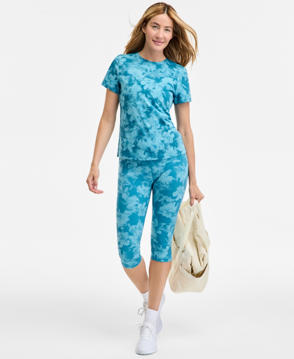 Id Ideology Women's Cotton-blend Abstract Printed T-shirt, Exclusively At Macy's