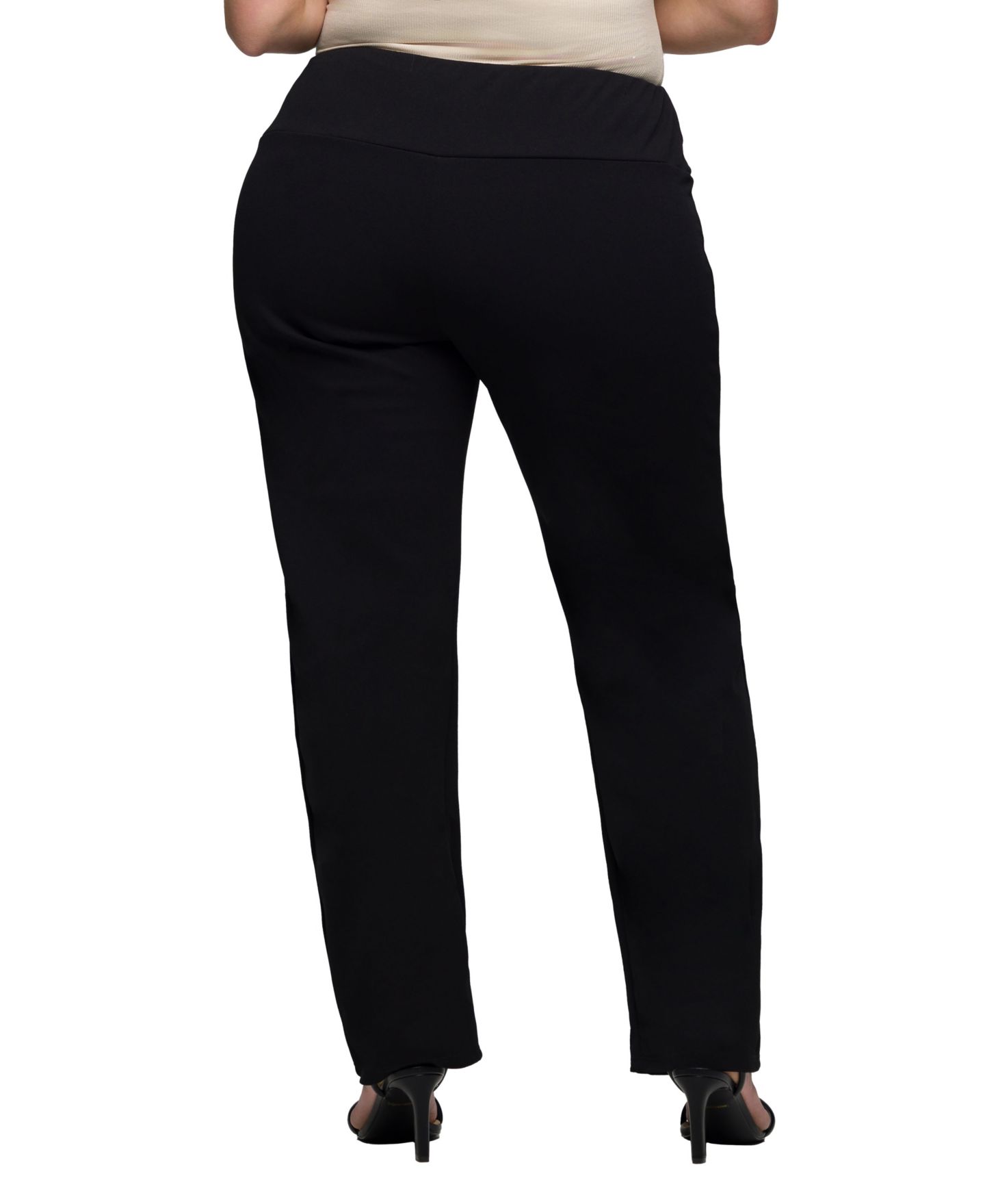 Женские брюки 24seven Comfort Apparel Plus Size Comfortable Stretch High Waist, цвет: Чёрный — фото 2