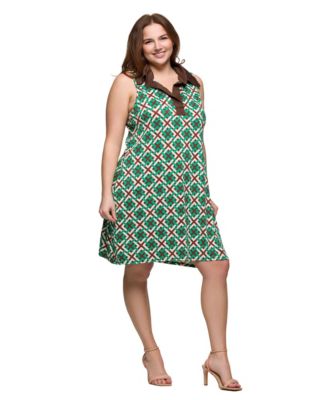 Plus Size Sleeveless Collared Mini Dress