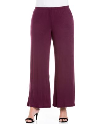 Plus Size Elastic Waist Flared Leg Palazzo Pants