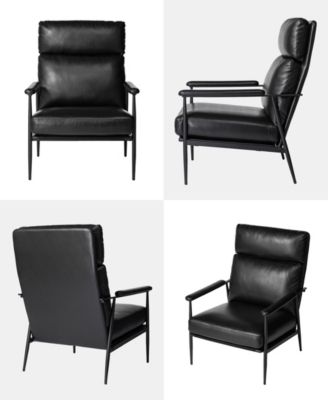 39.5" Leatherette Mid-Century Modern Armchair