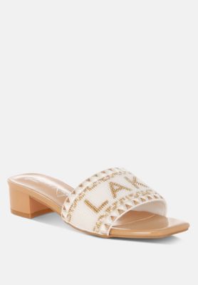 Vacay Babe Lake Como Beaded Slip-On Heels