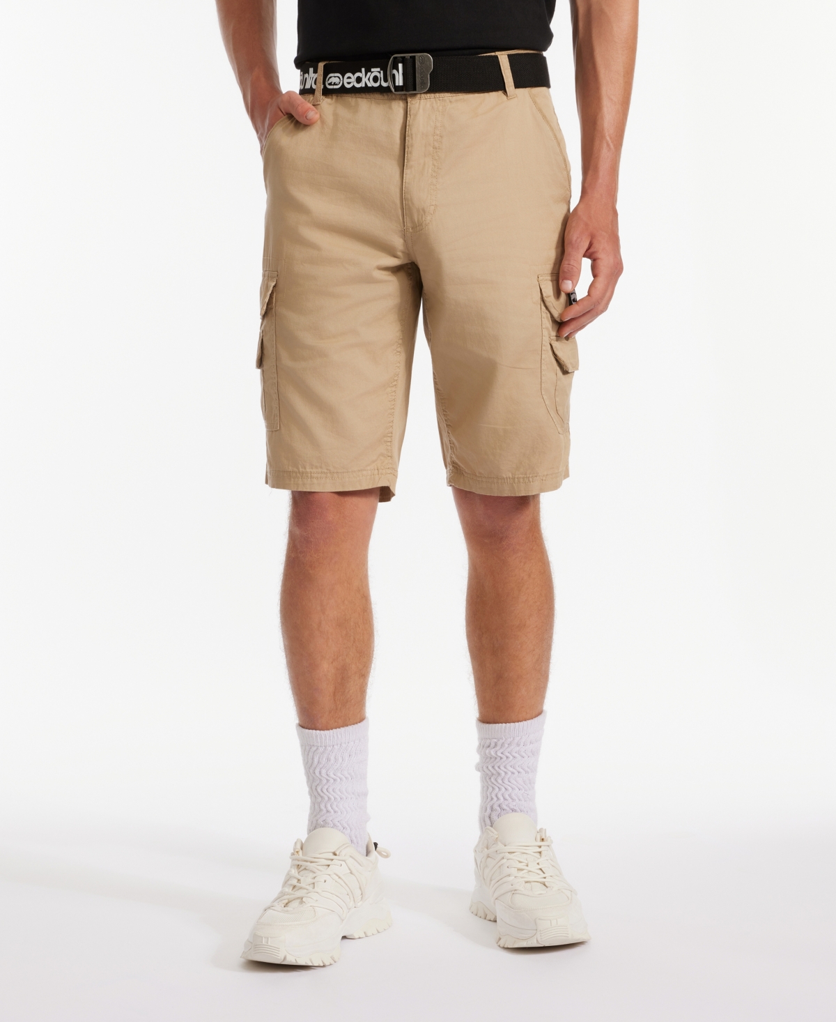 Ecko Unltd The Leader Belted Cargo Short In Khaki