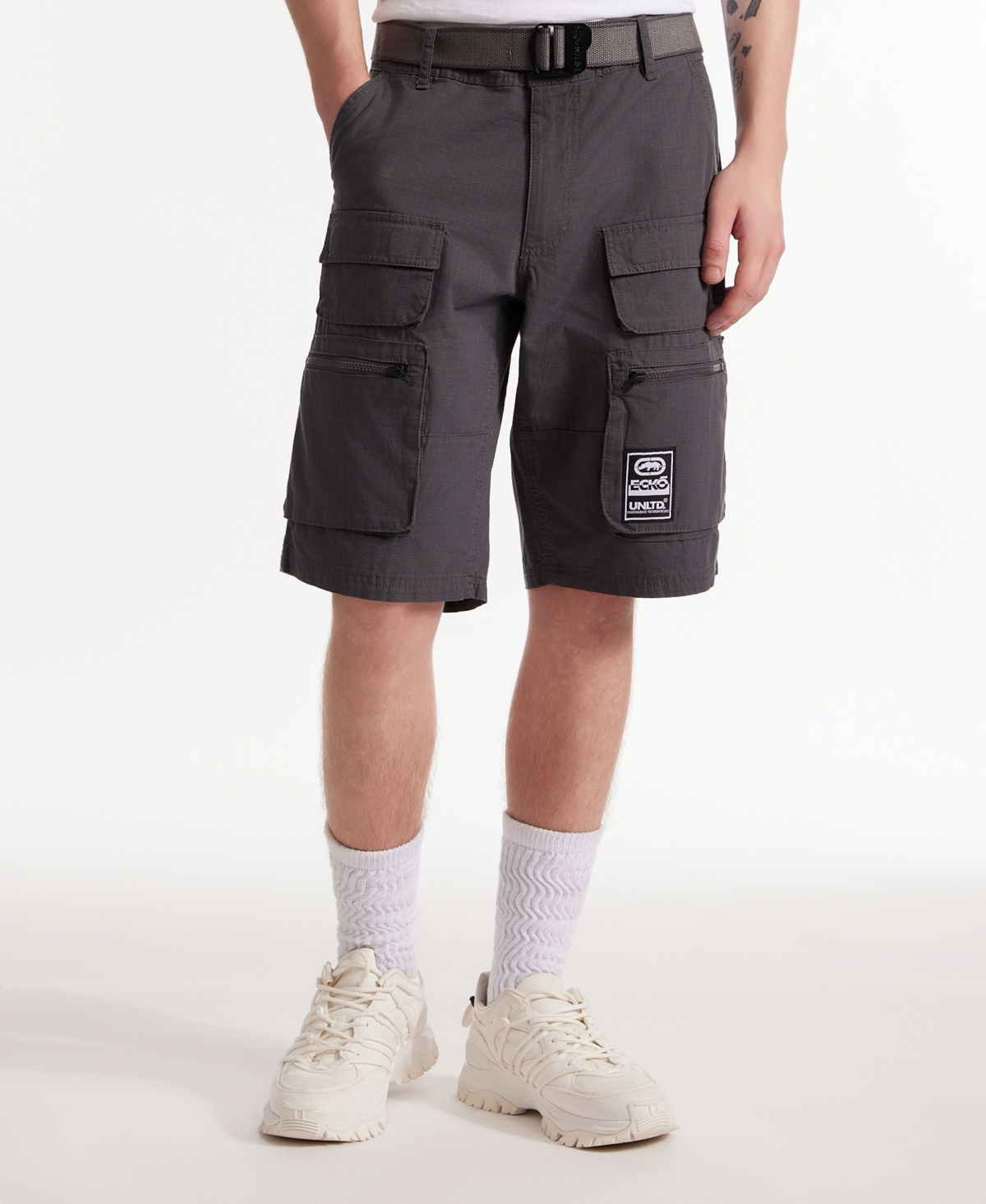 Ecko Unltd Freshen Up Belted Cargo Short In Magnet
