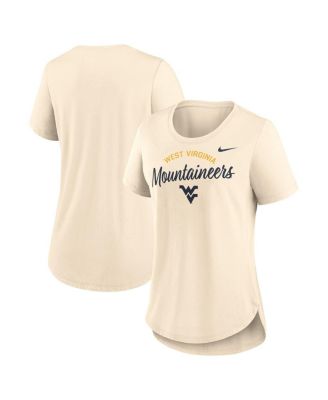 Nike - Women's Cream West Virginia Mountaineers Script Logo Tri-Blend T-Shirt