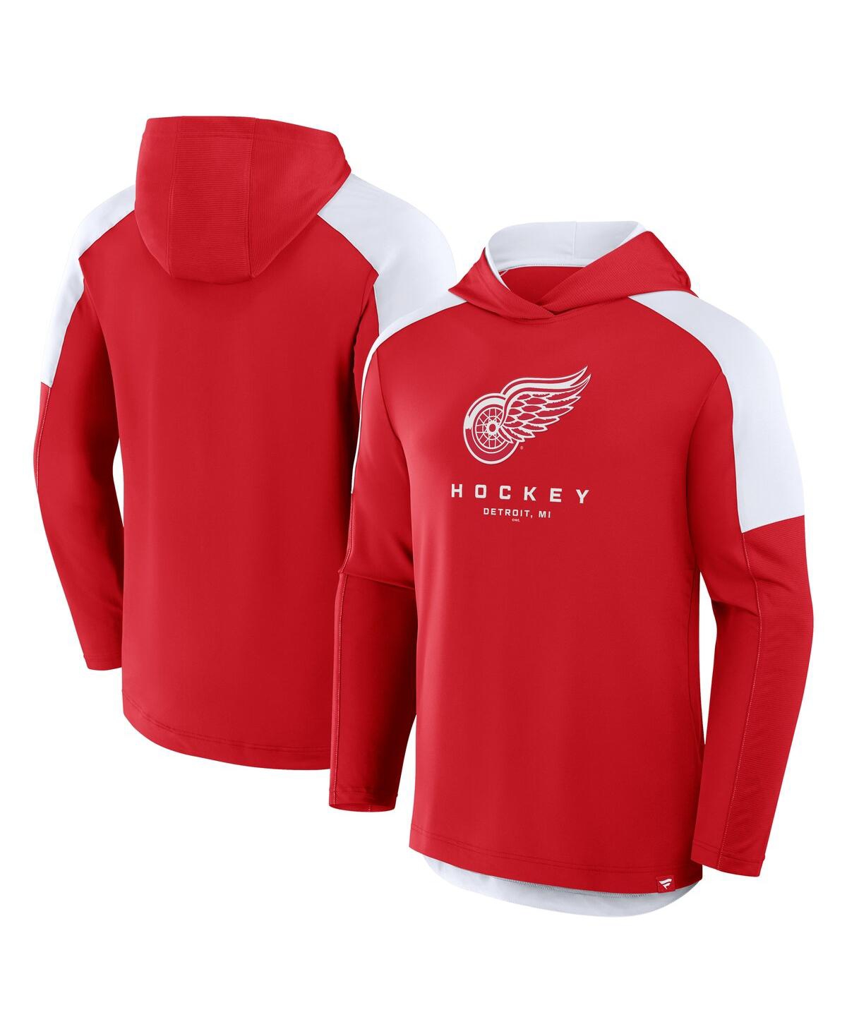 Fanatics Men's Red Detroit Red Wings Meta Game Transitional Pullover Hoodie In Red