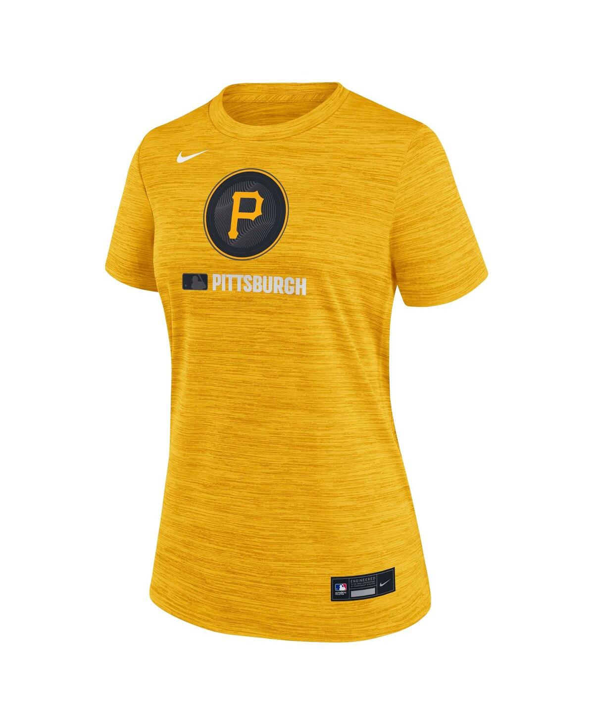 Nike Women's Gold Pittsburgh Pirates Authentic Collection City Connect Velocity Performance T-shirt In Gold