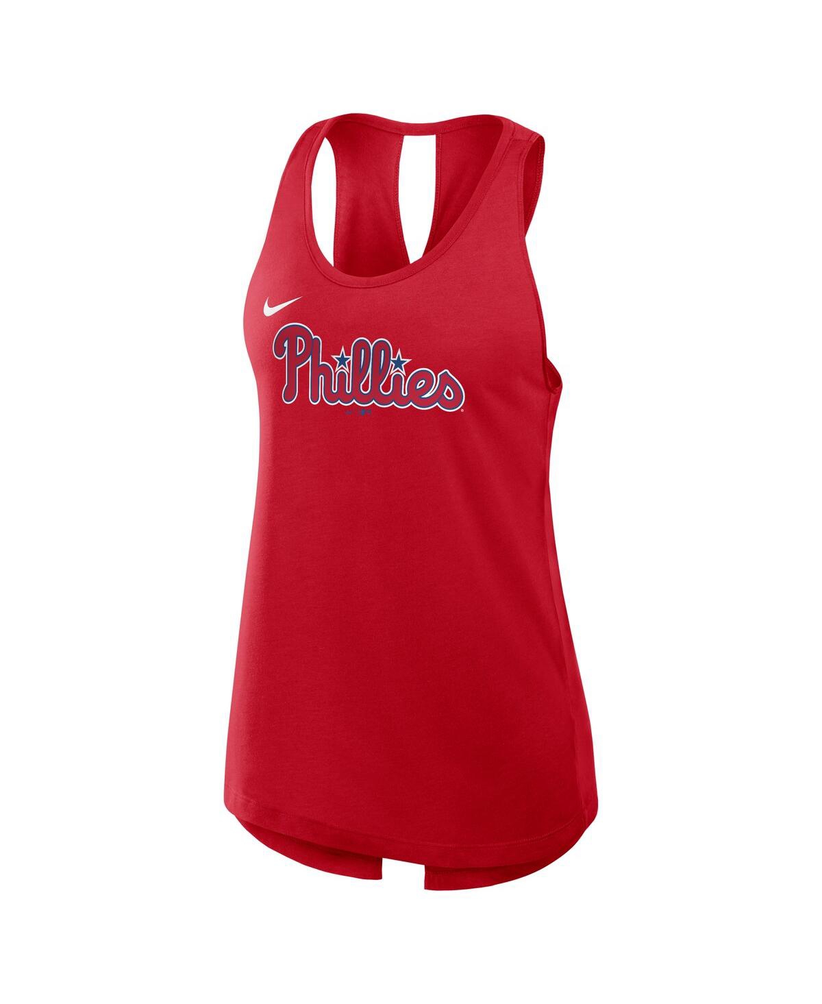 Nike Red Philadelphia Phillies Crisscross Performance Tank Top In Red