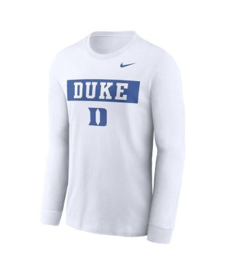 Men's White Duke Blue Devils Two-Hit Classic Location Long Sleeve T-Shirt