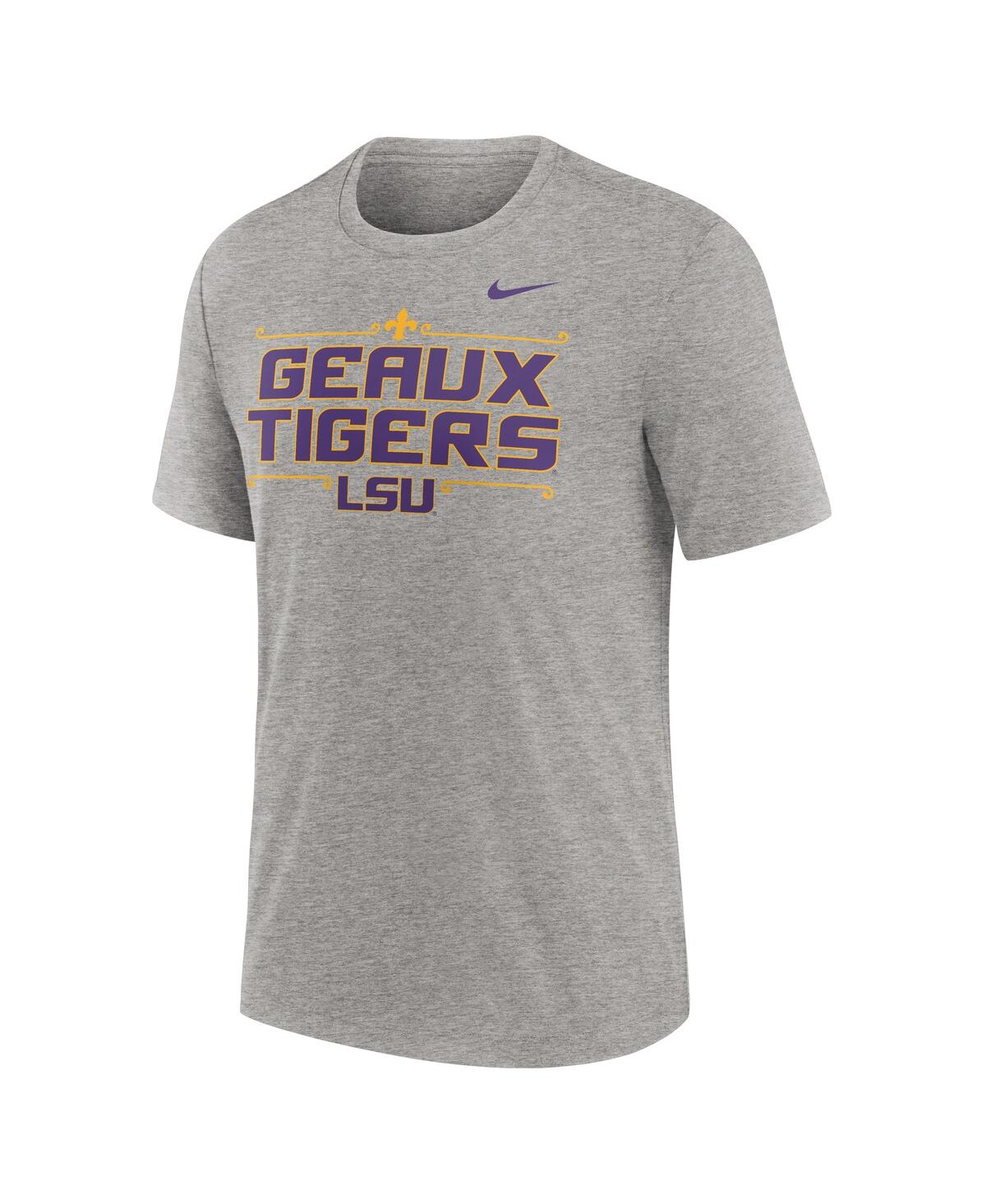 Nike Heather Gray Lsu Tigers Campus Local Tri-blend T-shirt In Gray