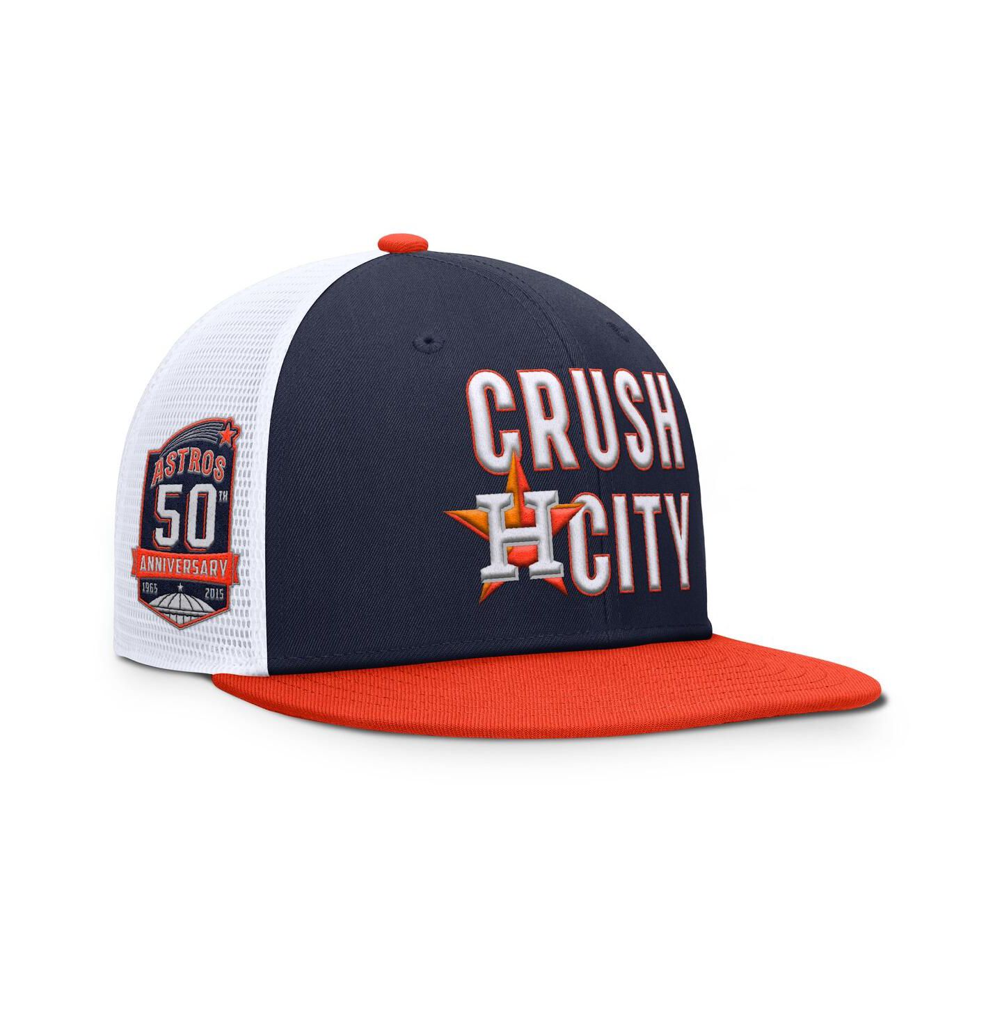 Мужская кепка Nike Navy/Orange Houston Astros Pro Performance Trucker Snapback Hat — фото 1