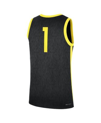 Men's 1 Black Oregon Ducks Alternate Replica Jersey