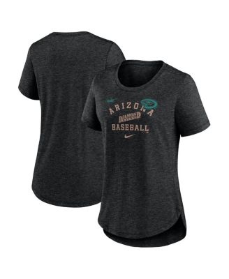 Nike - Women's Heather Black Arizona Diamondbacks Rewind Arch Mix Tri-Blend T-Shirt
