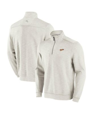 Tommy Bahama - Men's Cream Baltimore Orioles Sport Tobago Bay Tri-Blend Half-Zip Sweatshirt