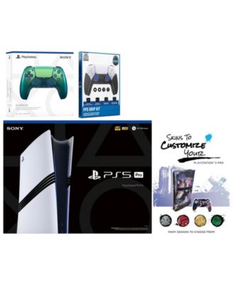 PlayStation 5 Pro with Extra Volcanic Red Controller, FPS Grip Kit and MightySkins Decal Voucher Plus 2 Year CPS Extended Warranty