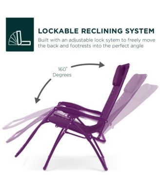 Oversized Zero Gravity Chair, Folding Outdoor Patio Recliner w/ Cup Holder