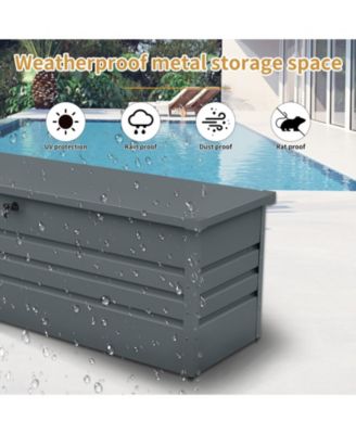 260 Gallon Metal Outdoor Deck Box Waterproof