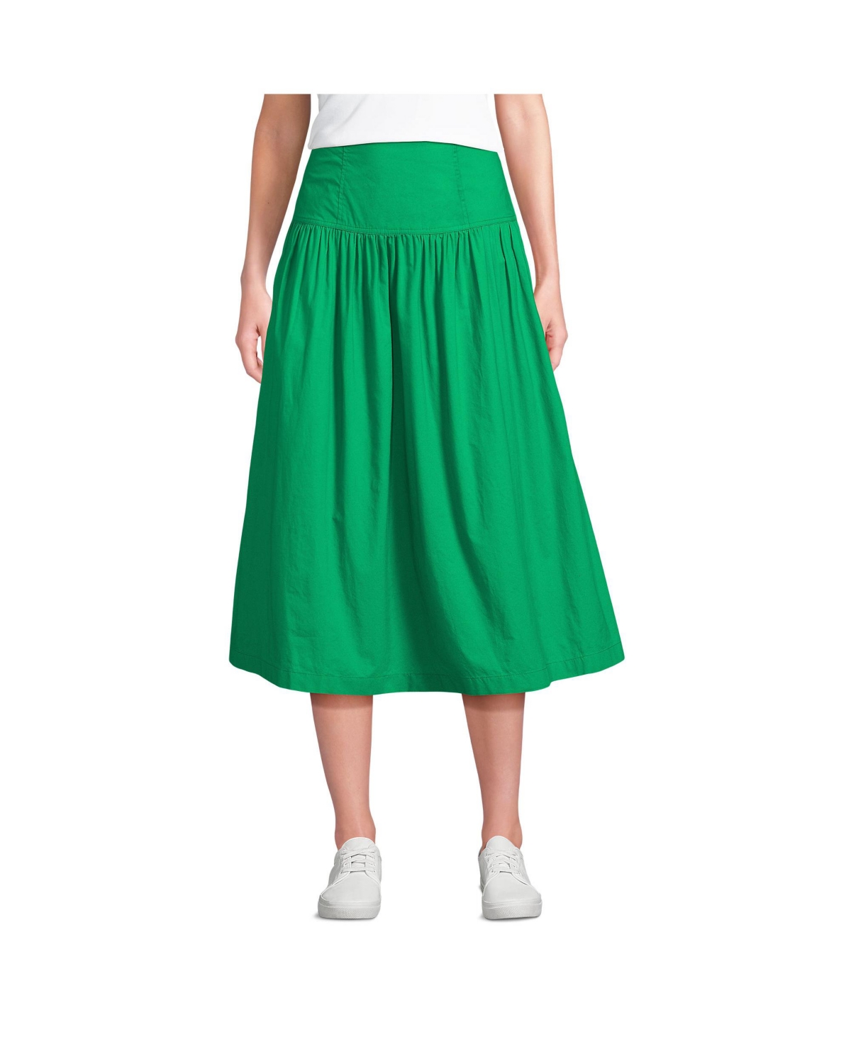 Women's Poplin Drop Waist Midi Skirt - Set Bottom - Vibrant clover