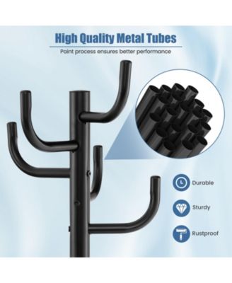 Metal Coat Rack Stand with 8 Sturdy Hooks and Metal Base