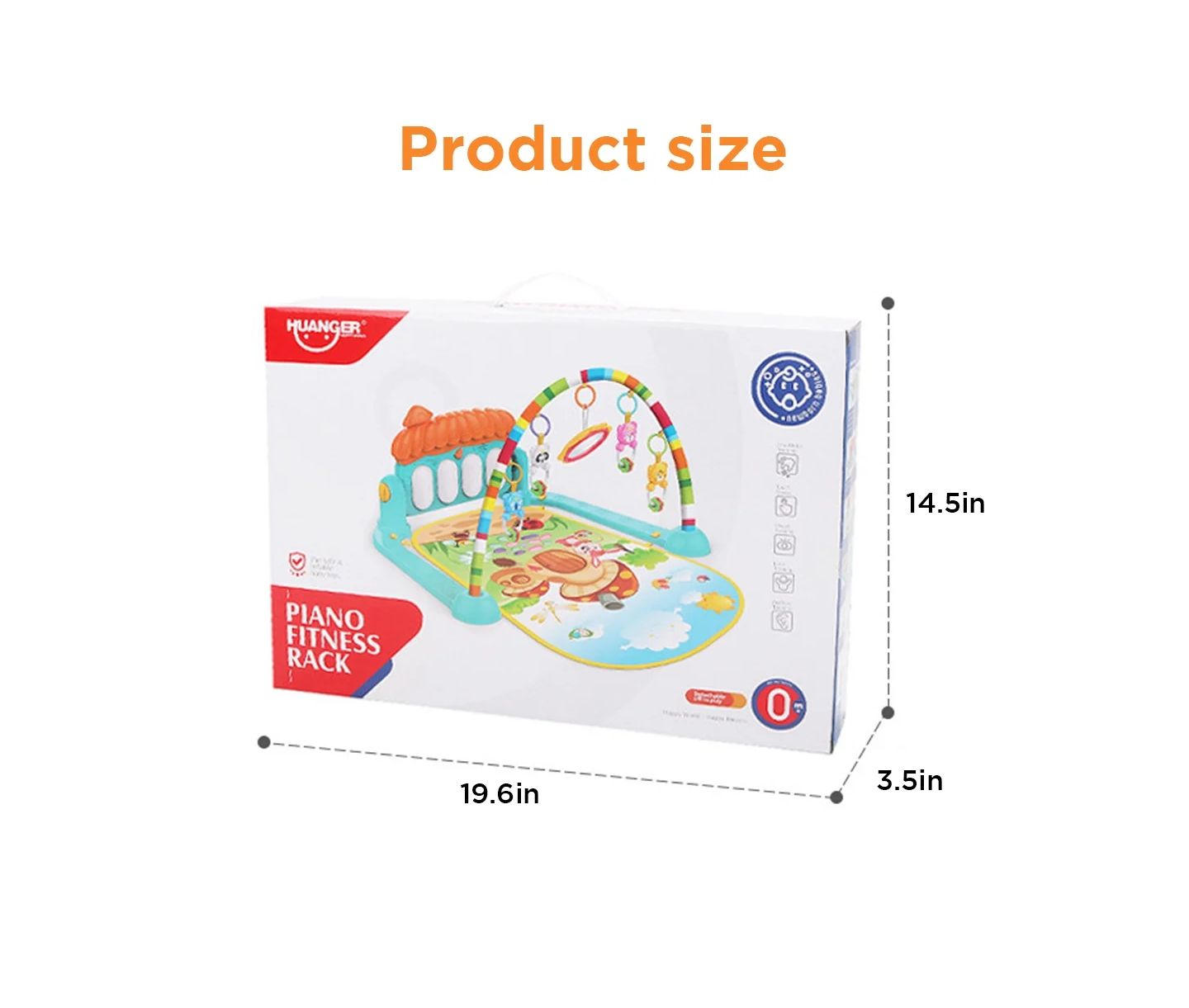Детские игрушки Cowin Baby Play Mat Newborn Piano Toys Music Mirror Gym Floor Playmat Infants — фото 8