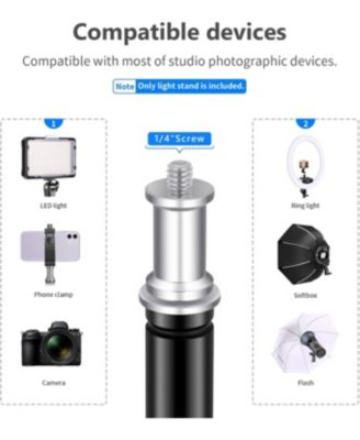 Photography Light Stand, 3-6.6ft/92-200cm Adjustable Sturdy Tripod Stand for Reflectors, Softboxes, Lights, Umbrellas, Load Capacity: 17.6lb/8kg