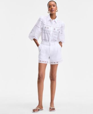 I.N.C. International Concepts - Women's Crochet-Trim Shorts
