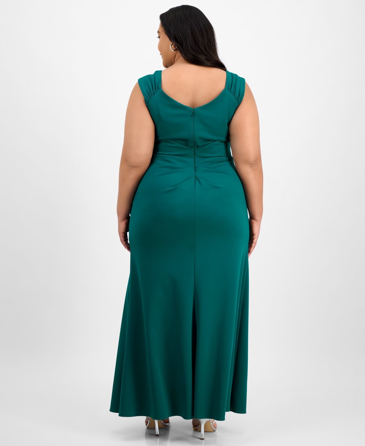 Alex Evenings Plus Size Ruched Ruffled Gown