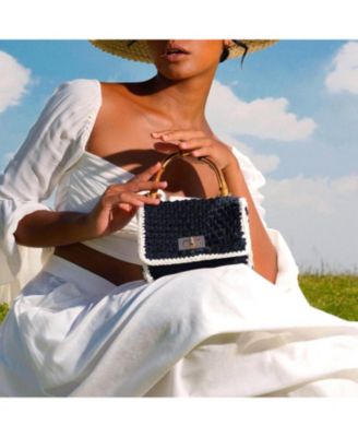AIRMAIL Mini Crochet Handbag In White